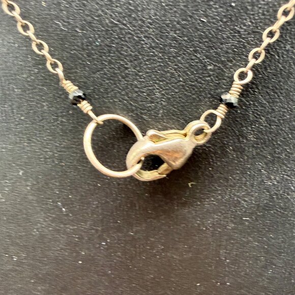 Necklace Rutilated Quartz Minimalist Sterling Silver 925 16.5 inches - Picture 6 of 7